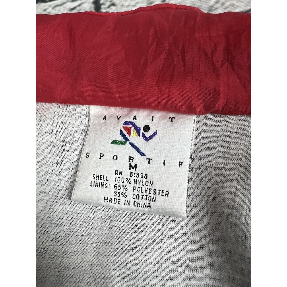 Vtg AVIAT SPORTIF Red Purple Blue TRACK JACKET Windbreaker COLORBLOCK Nylon Sz M - Picture 4 of 6